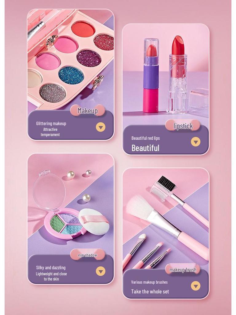 Doll-Inclusive Children's Makeup Set: Princess Cosmetics Box with Nail Polish