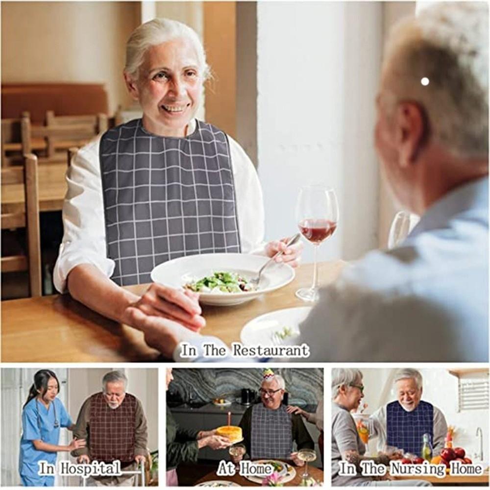 Stain Resistant Elderly Bib Waterproof Eating Smock Adult Feeding Bib Bedridden Patients