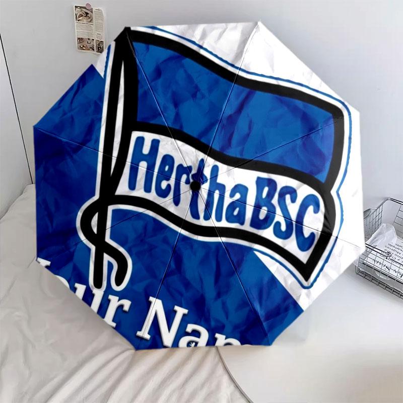 1 PC Automatic Folding Umbrella - Hertha BSC Custom Name Pattern, Portable & Foldable Design with 8 Ribs, Christmas Birthday Gifts