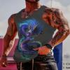 Lion Pattern Fashion Men's Vest Summer Casual Breathable Refreshing Gym Exercise T-Shirt Vest New Men's Running Sports