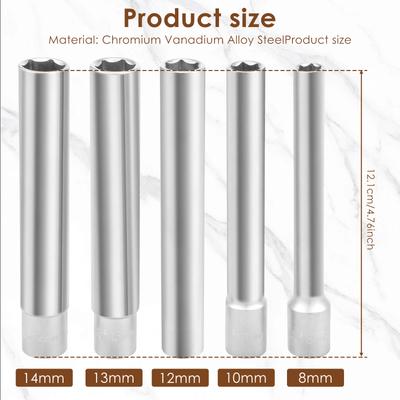 Набор торцевых головок с приводом 3/8" 6-гранные короткие/длинные глубокие головки CRV Набор торцевых ключей Трещотка Головка-бита Адаптер для динамометрического ключа