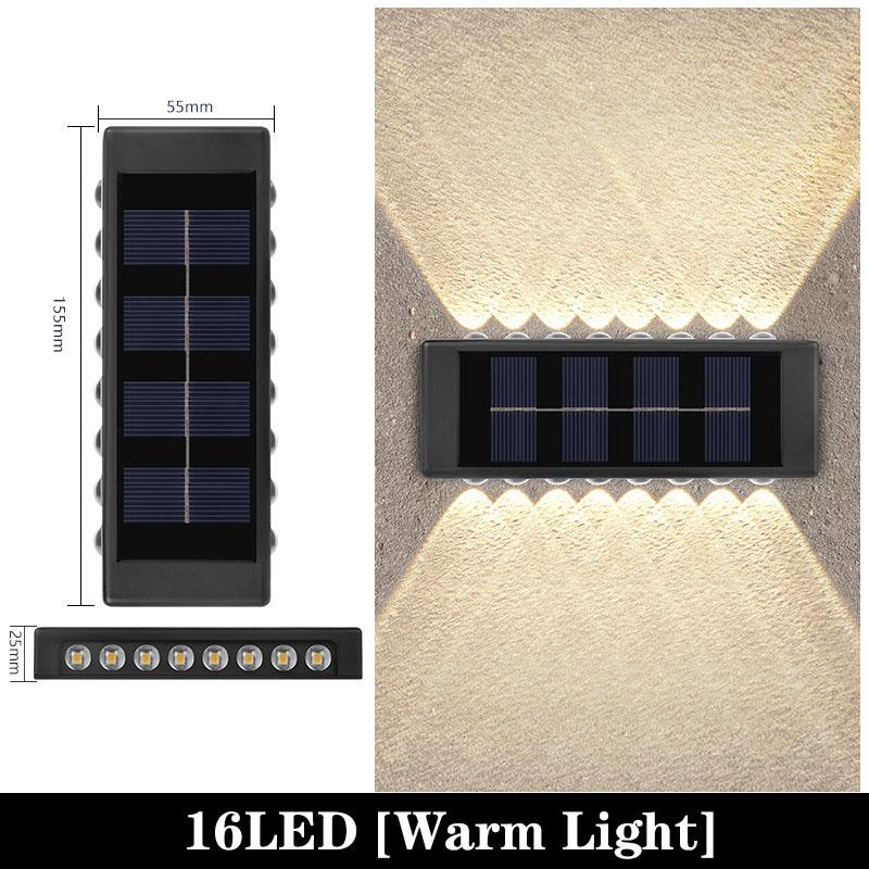 Solar LED Wall Lamp Outdoor Waterproof Up and Down Luminous Lighting Garden Decoration Solar Lights Stairs Fence Sunlight Lamp