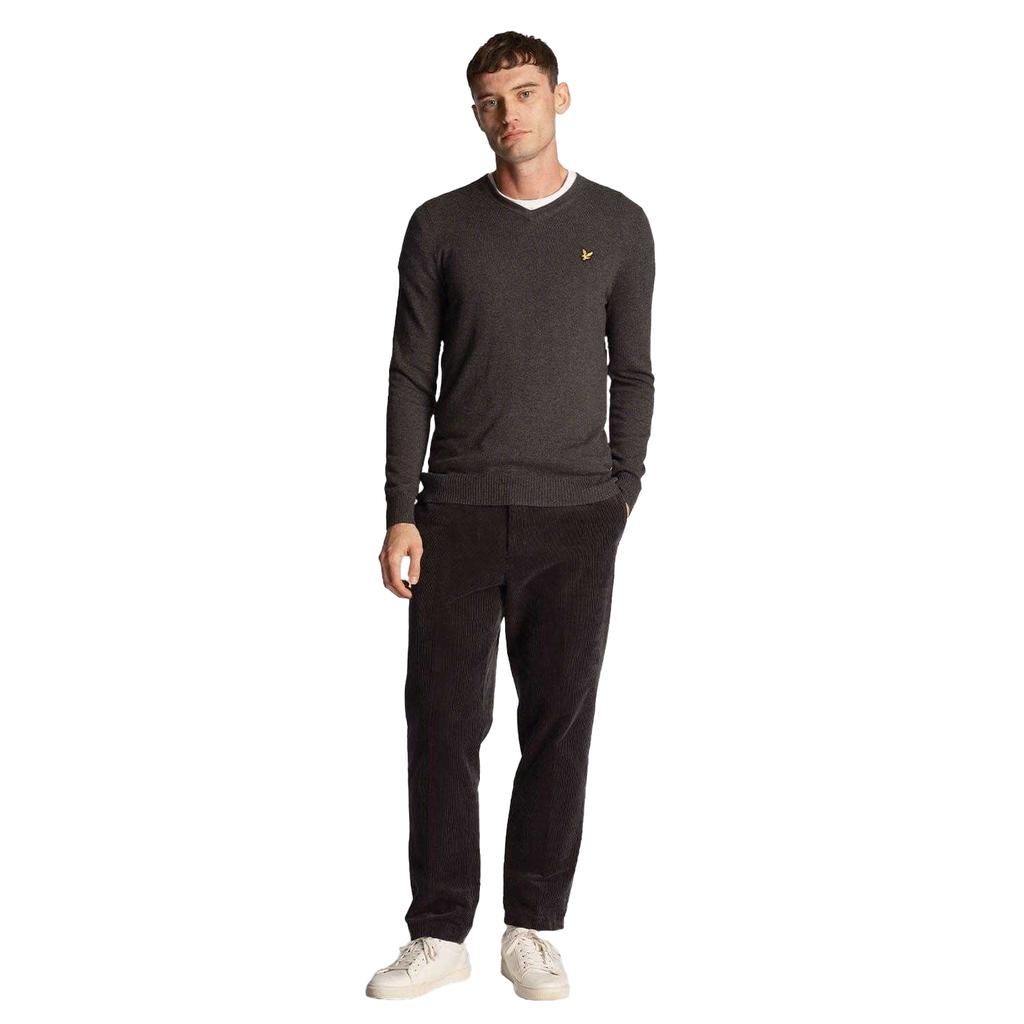 Lyle & Scott Mens Merino Cotton V Neck Jumper
