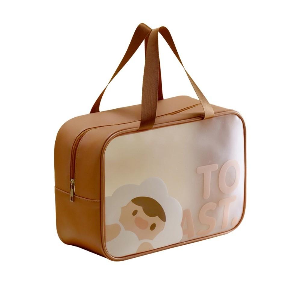Portable Transparent Wash Bag Frosted Travel Makeup Case Large Capacity Cosmetic Bag Bathing