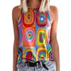 Colourful Flower 3D Print Tank Tops Women's Fashion O-Neck Sleeveless Vest Streetwear Summer Casual Camisole Girl Woman Clothing