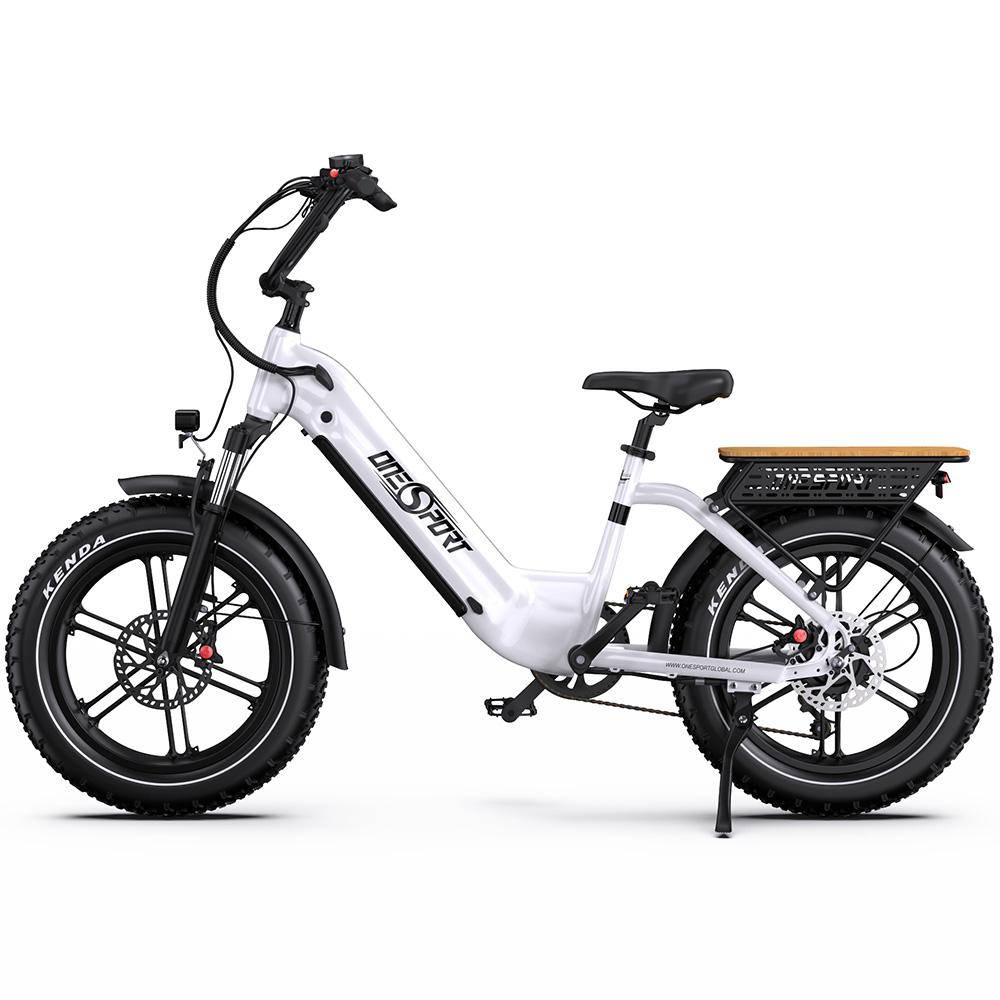 Электровелосипед Вездеход Onesport OT08 20" Широкие покрышки 48V 18AH Взрослый Ebike 500W Мотор Подключение к приложению Shimano 7 скоростей Двойной дисковый тормоз