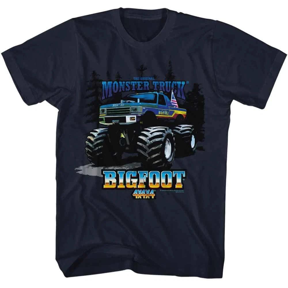 Bigfoot - Truck And Trees - American Classics - Solid Blue Short Sleeve T-