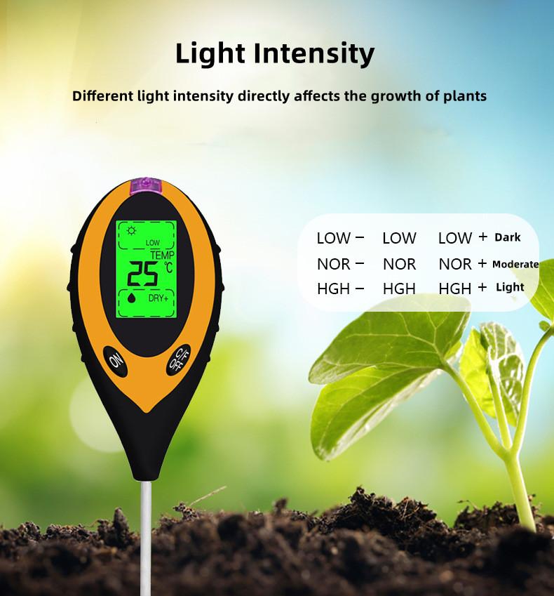 Portable Orchard Soil Hygrometer Sunlight Detector Flower Parterre Soil PH Tester High Accuracy Soil Humidity Sensor Analyzer