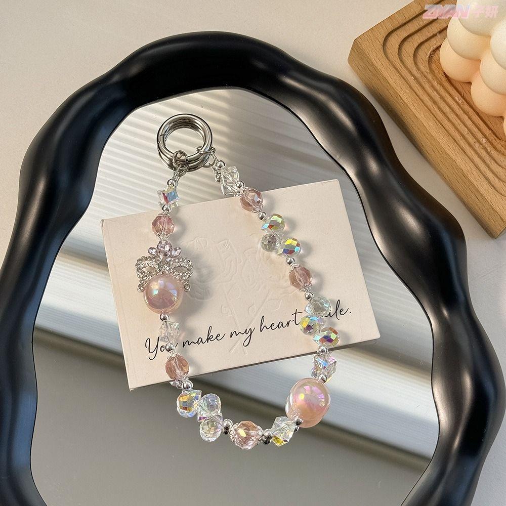 Хрустальные бусины-короны Шнурки против потери Хрустальный браслет на запястье Цепочка для телефона Подарок на Новый год для девочек