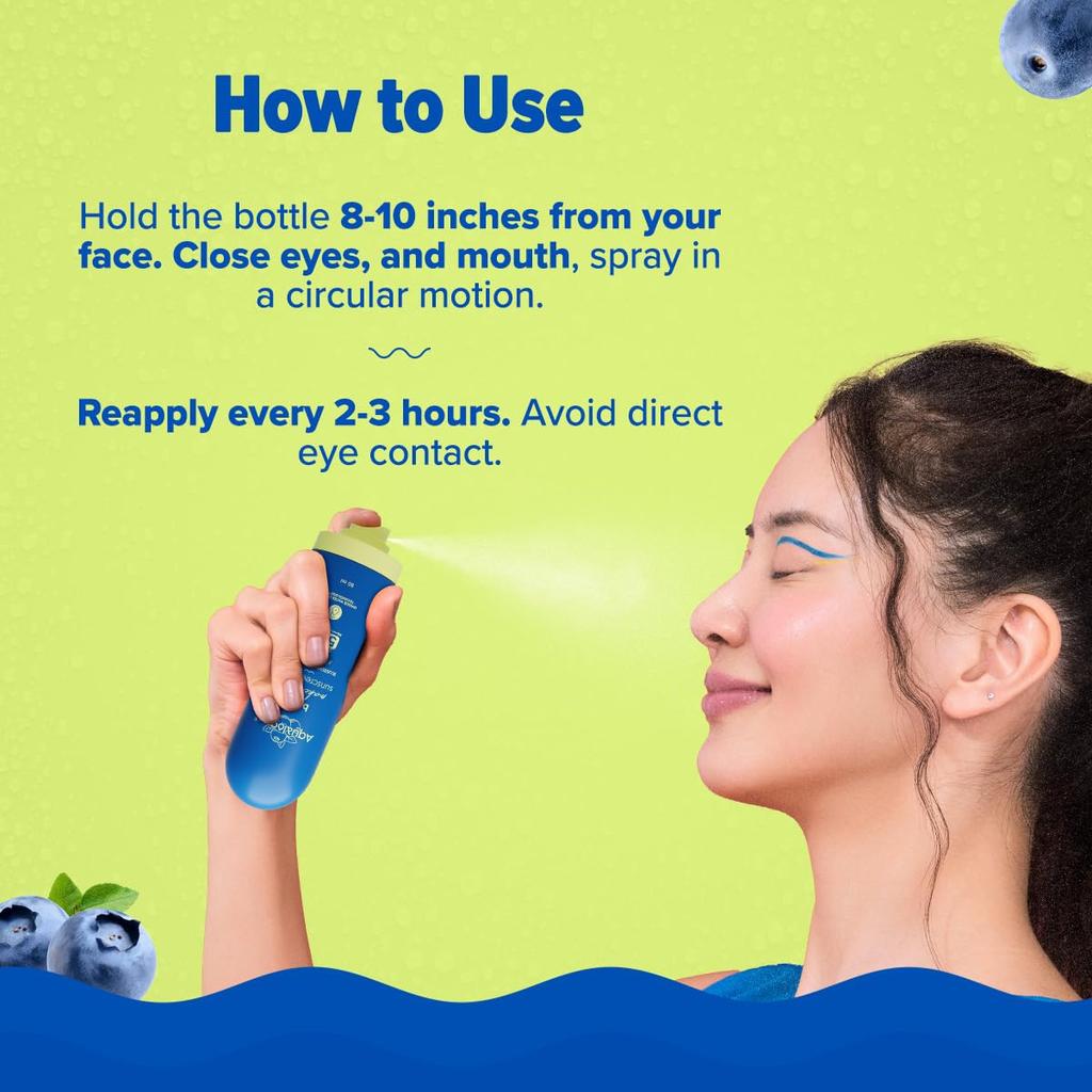 Aqualogica Bright+ Набор для макияжа Солнцезащитный спрей SPF 50+ PA++++ Ультратонкий Быстросохнущий Спрей для фиксации макияжа 80 мл