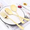 Mirror Gold Dinnerware Set Service Spoon Colander Stainless Steel Cutlery Set Catering Serving Utensils Party Banquet Tableware