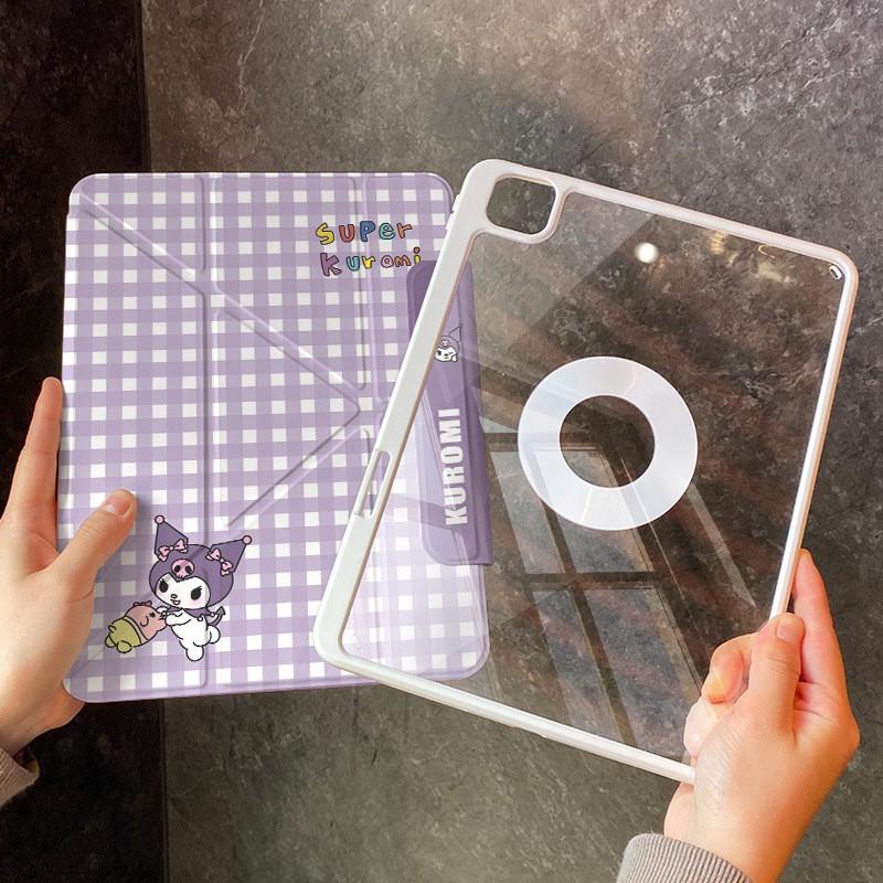 Magnetic Detachable Acrylic Case IPad Pro 11 Inch / Mini 7 With Stand Sleep Wake Full Protection Cartoon Design