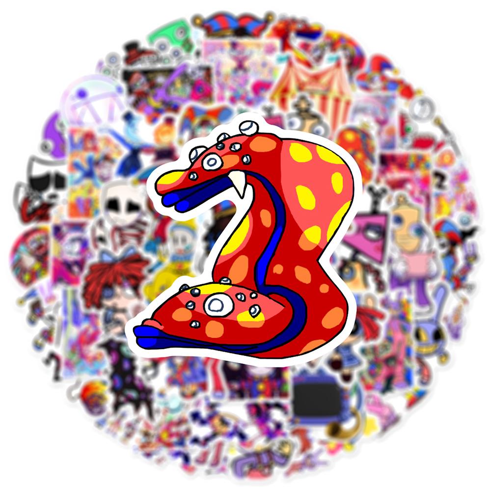60 шт. Наклейки «Удивительный цифровой цирк» для ноутбука, скейтборда, багажа, чашки