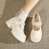 2025 Autumn New Retro Korean Skirt Platform Mary Jane Shoes Women's French Pearl Sweet Thick Heel Small Leather Shoes