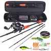 Fishing Rod and Reel Combo 4 Section Casting Fishing Rod Combo 1.8m/2.1m Ultra-light Portable Fishing Rod 17+1BB Casting Fishing Reel