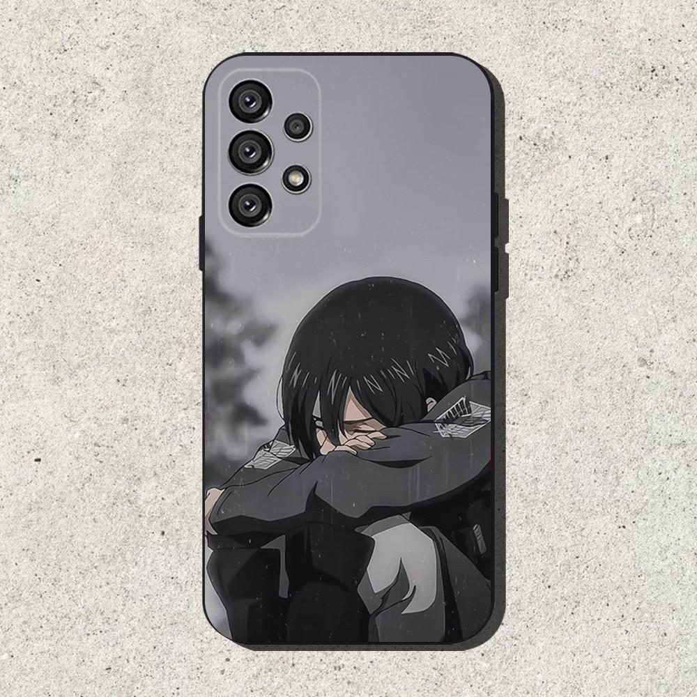 Чехол для телефона Attack on T-Titan Mikasa для Samsung S25, S24, S21, S22, S23, S30, Ultra, S20, Plus, Fe, Lite, Note, 10, 9, 5G Черный