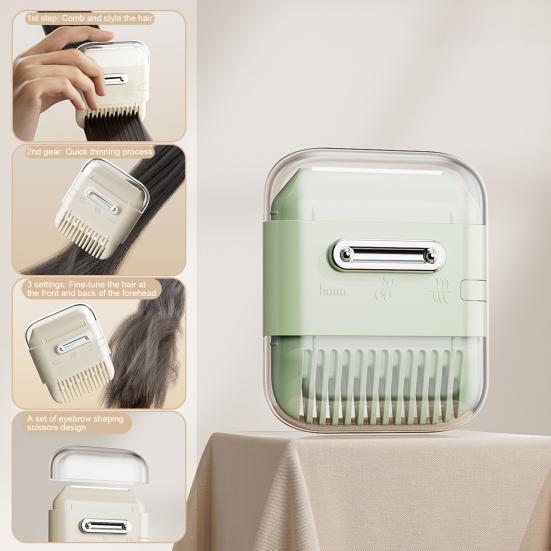 Многофункциональная расческа-триммер для волос с 3 регулируемыми настройками, 2-в-1, портативная, для путешествий, двусторонняя, для челки, бровей