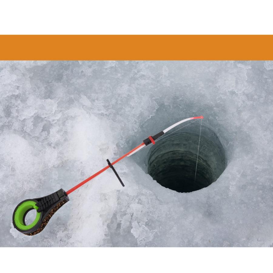 FTK Портативная съемная зимняя комбинация удочки и катушки для зимней зимней удочки (с держателем стержня), Легко носить с собой, также можно заменить на другой наконечник стержня