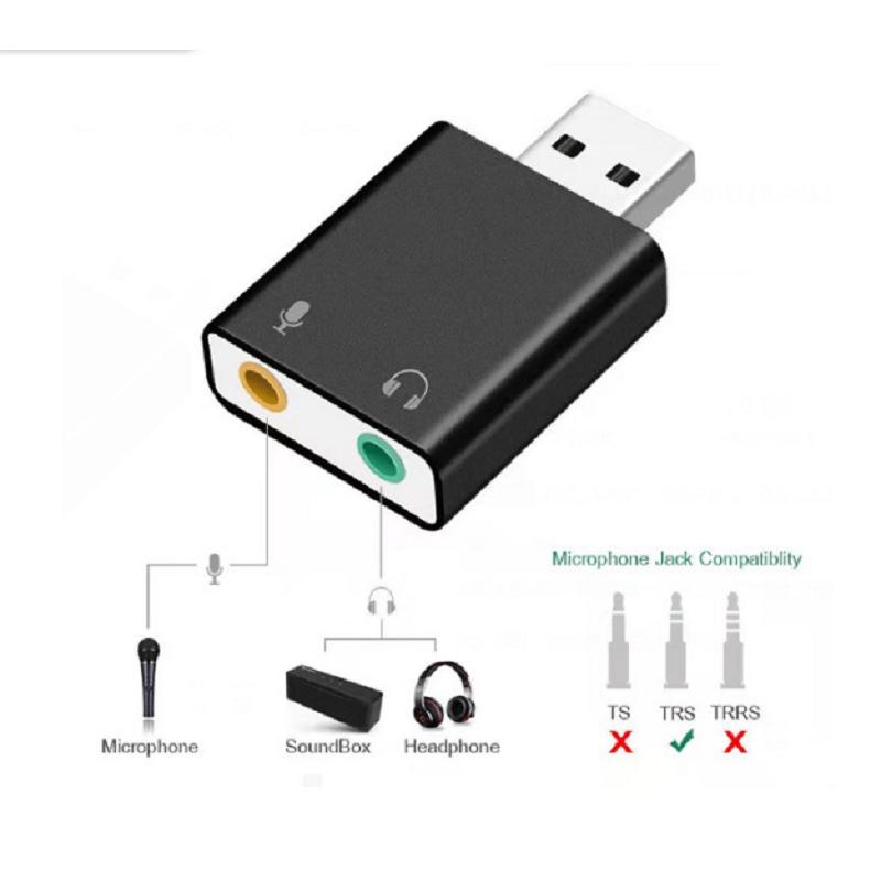 USB-конвертер для наушников без драйверов, компьютерный аудиокабель USB — 3,5 мм, адаптер для микрофона Apple, внешняя звуковая карта