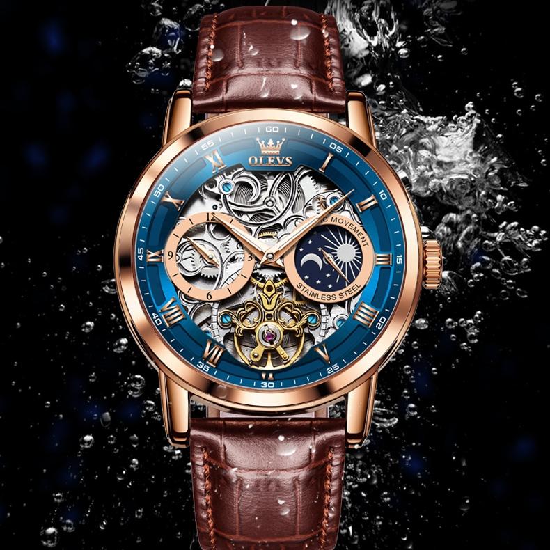 OLEVS Брендовые часы Механические часы Многофункциональные мужские часы с большим циферблатом Мужские часы