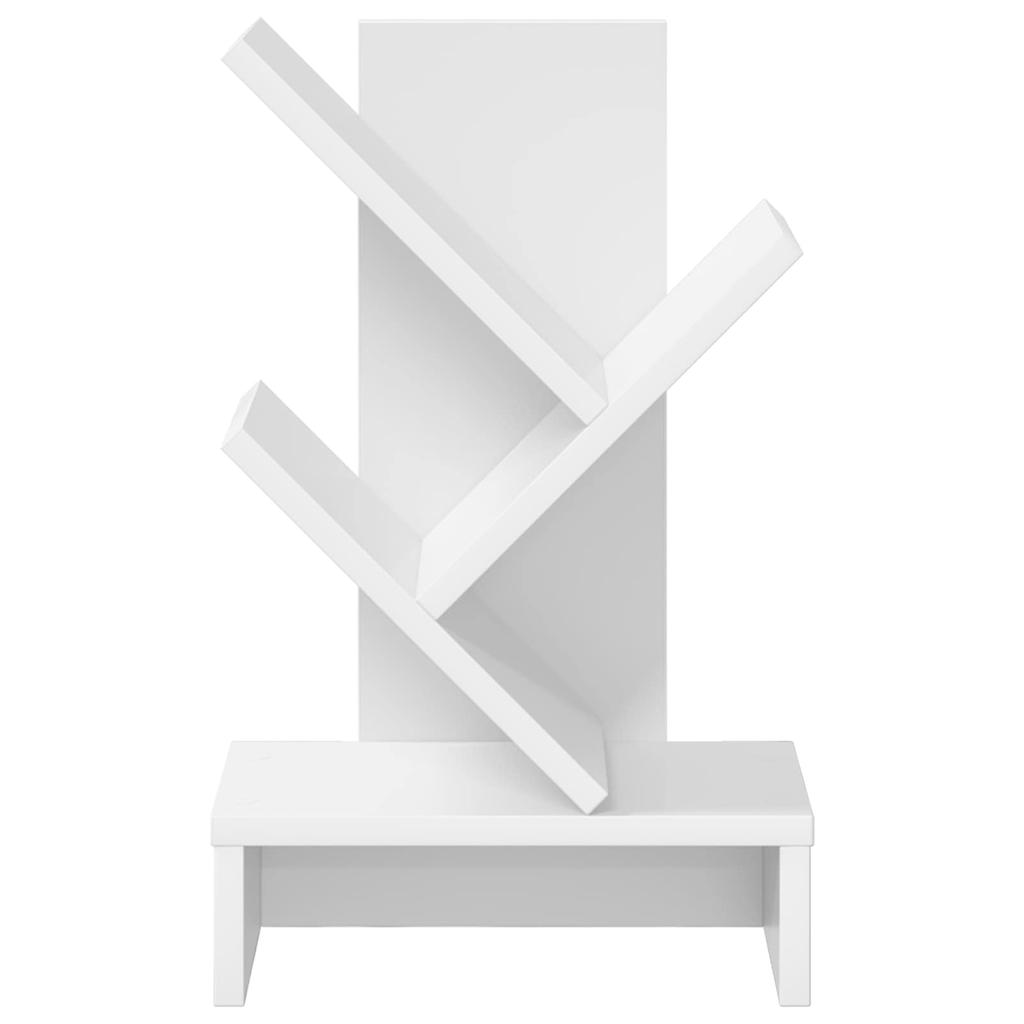 Tree Bookshelf 3 Tier 30 x 18 x 48 cm Engineered Wood White