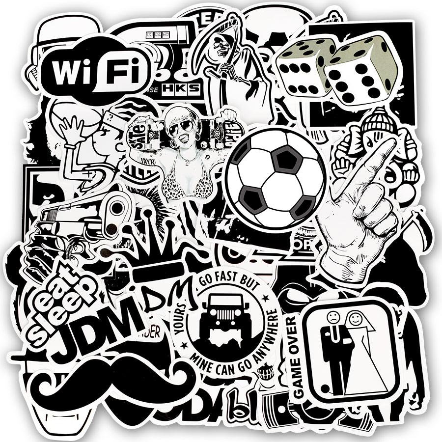 100 шт. черно-белые случайные наклейки в стиле панк граффити рок забавные наклейки для детей DIY гитарный шлем ноутбук чемодан велосипедные наклейки