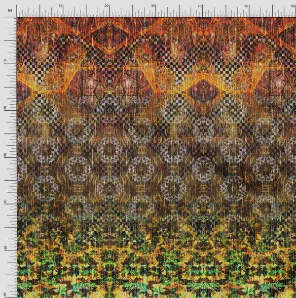 Soimoi Японская креп-сатиновая ткань с художественным цветочным принтом и клетчатой ​​панелью, ткань по метрам 42 дюйма