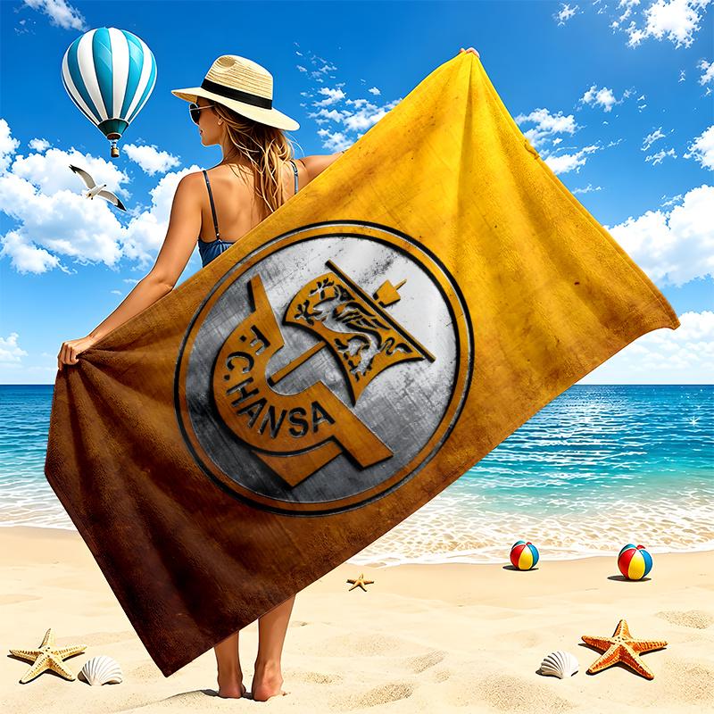 FC Hansa Rostock Beach Towel Quick Dry Soft MicrofiberSand Resistant Oversized Cabana Bath Sheet for Swimming Pool Travel Gift