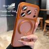 Совместим с iPhone 17 Pro Max: Матовый Магнитный Мягкий Чехол с Гальванизированной Пленкой на Камеру