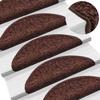 VidaXL Stair Carpet 15 Pieces 65 X 21 X 4 Cm Brown Semicircular Large 133903