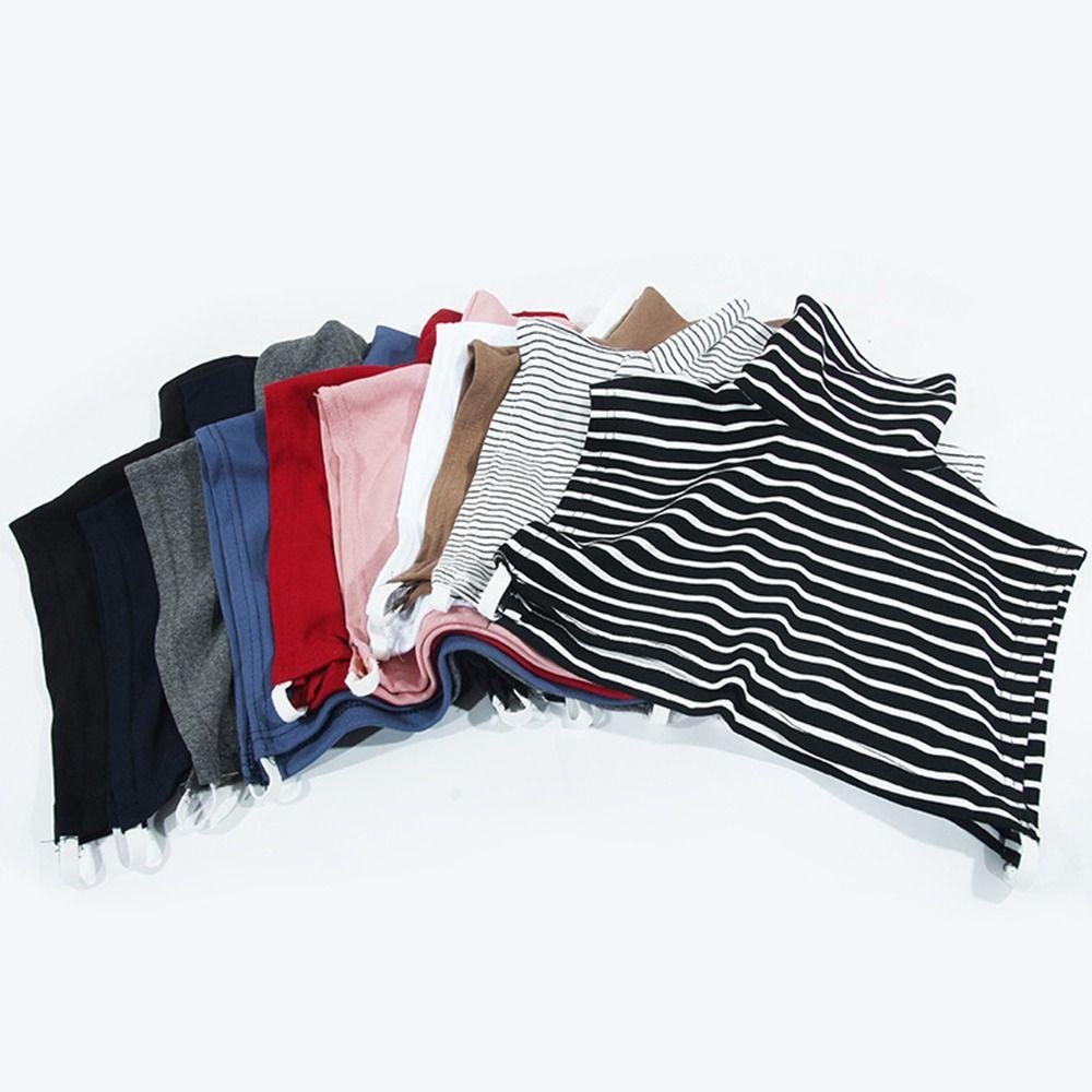 Solid Color Turtleneck Fake Collar Extensions Half Top Blouse New Mock Neck Cover
