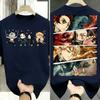 Plus Size Demon Slayer Anime Printed Unisex Women Summer Tshirt Casual Parent Child Tops Fashion Harajuku Style Street Wear Y2K