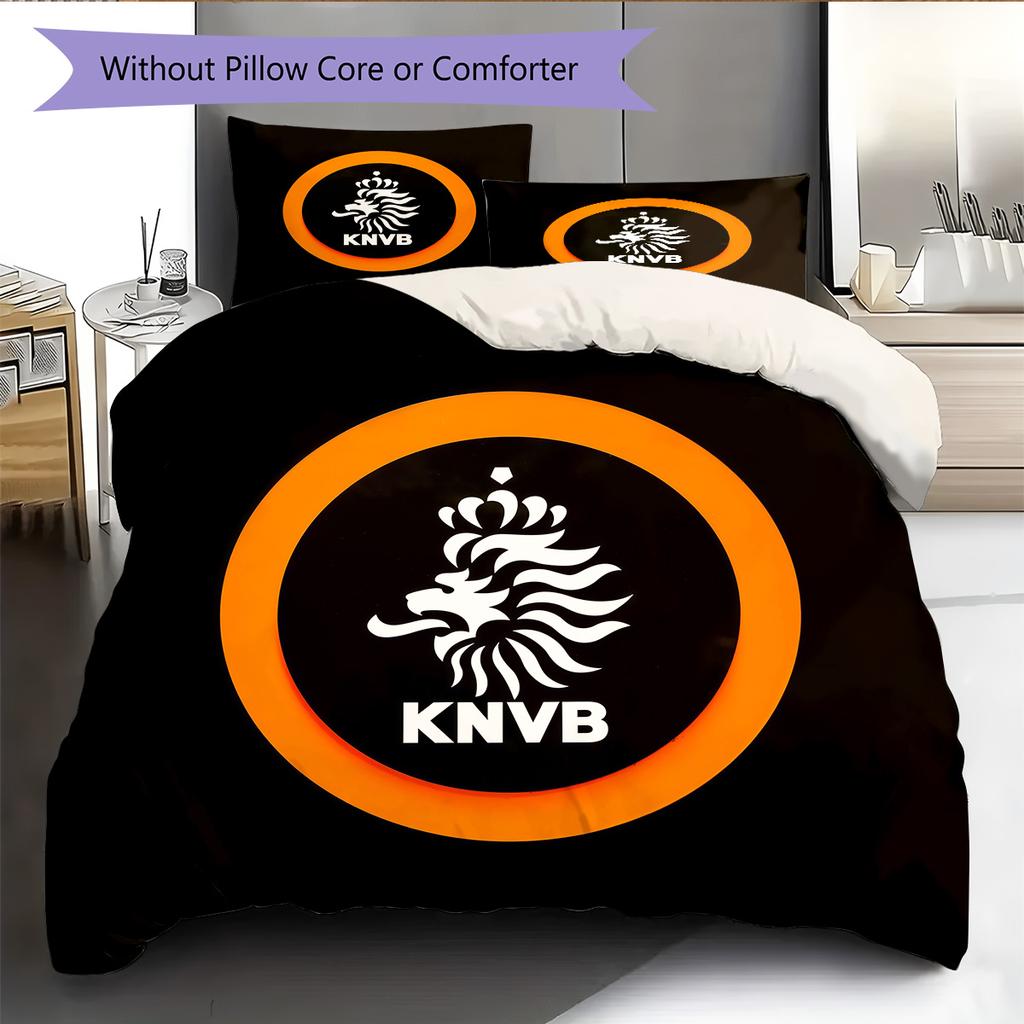 KNVB Pattern Bedding Quilt Set Home Decoration Gift (1 * duvet cover + 2 * pillowcase without core)