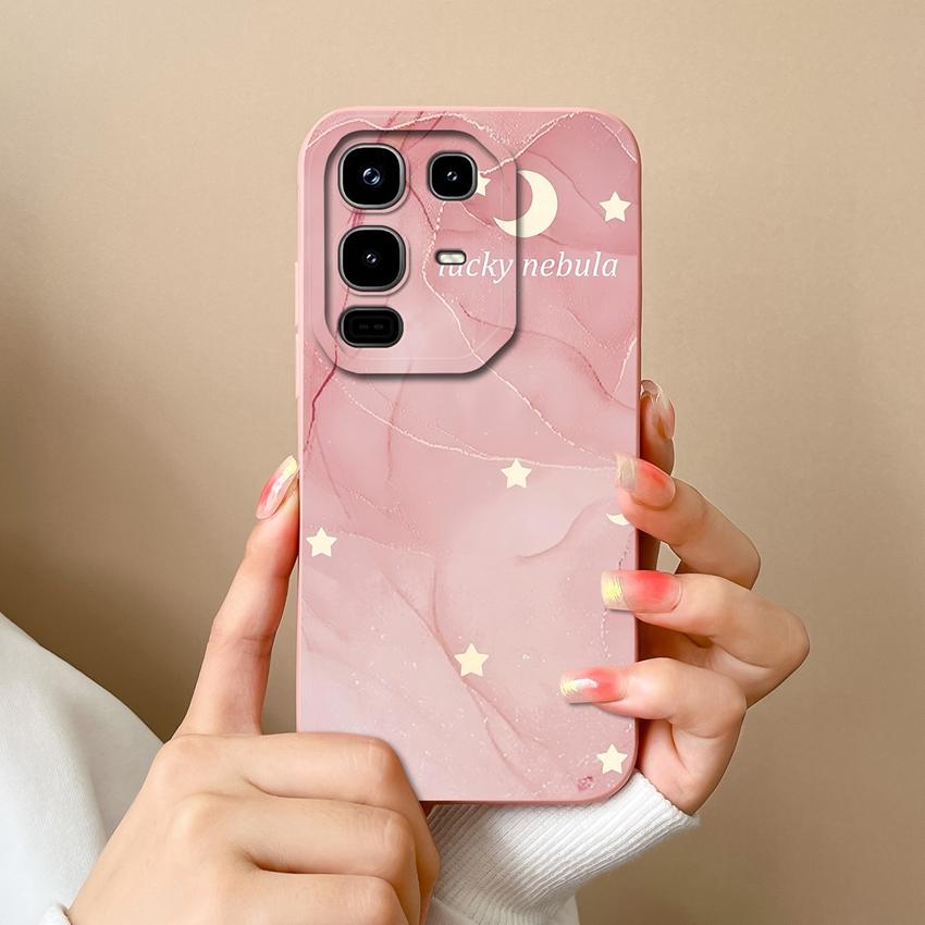 Для телефона Infinix Note 50 Pro Plus 40 50x Модный чехол с узорами «Звездное небо» и «Кот», Гладкий жидкий силикон, Высококачественный противоударный чехол для Infinix