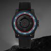 Magnetic Suspension Watch Unisex Cool Waterproof Quartz Wrist Watch for Couples with Black Shell Red Blue Circle