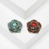 Turkish Blue Flower Brooch Personality Fashion Suit Pin Pearl Vintage Clothing Accessories