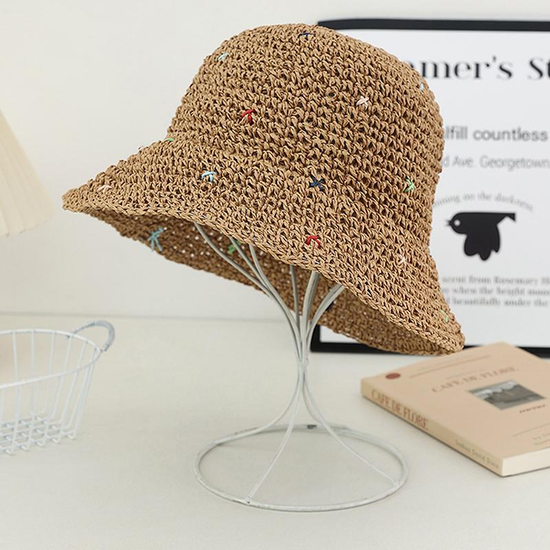 Соломенная шляпа рыбака с волнистым краем и большим карнизом в стиле Insta, женская летняя плетеная шляпа из соломы Love, праздничный пляжный дышащий солнцезащитный козырек