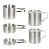 Camping Cooking Portable Pot Pot Cup Set Outdoor Camping Fishing Folding Tableware 5 Travel Cookware Set Set, Pieces,