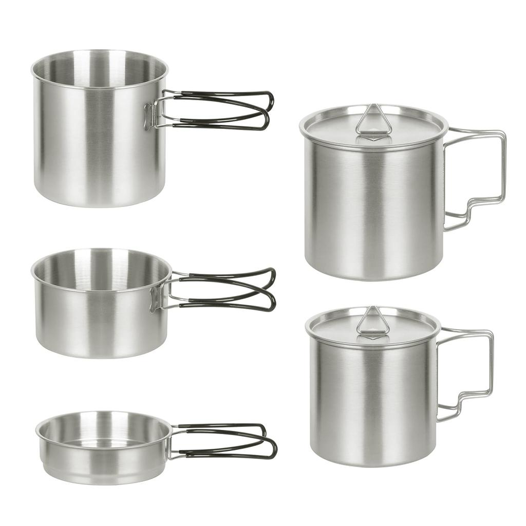 Camping Cooking Portable Pot Pot Cup Set Outdoor Camping Fishing Folding Tableware 5 Travel Cookware Set Set, Pieces,