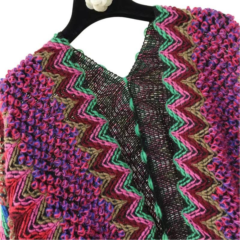 Women Shawl Wraps MODERN NEW SAGA Spring Wool Scarf Knitted Cardigan Wool Stoles Autumn Winter Female Shawls Knit Tippet