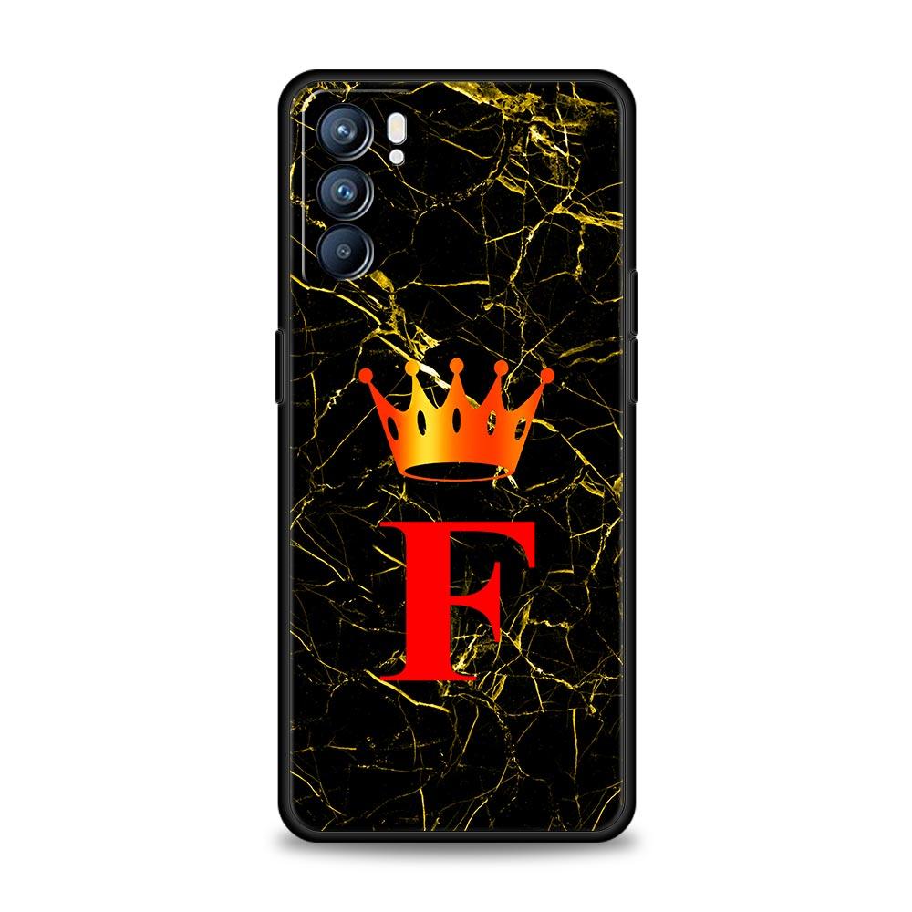 Мраморный чехол с буквой для телефона Oppo A17 A31 A54 A57 A78 A79 A98 Find X5 X6 Reno 6 7 8 10 11 12 13 F Pro 5G Мягкий чехол из ТПУ Fundas
