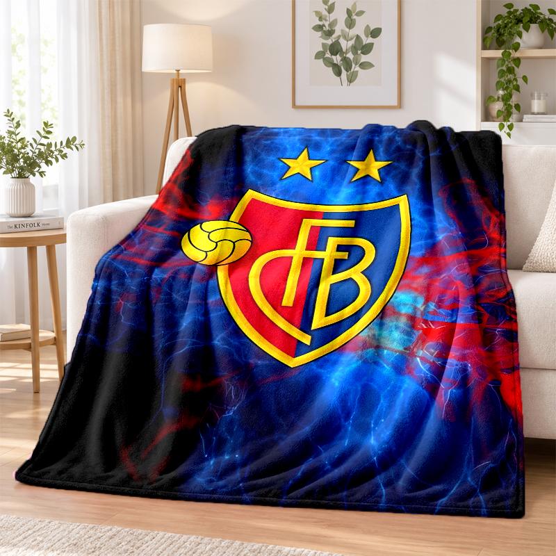 FC Basel Flannel Throw Blanket Soft Warm Cozy For Sofa Bed Indoor Home Bedroom Use