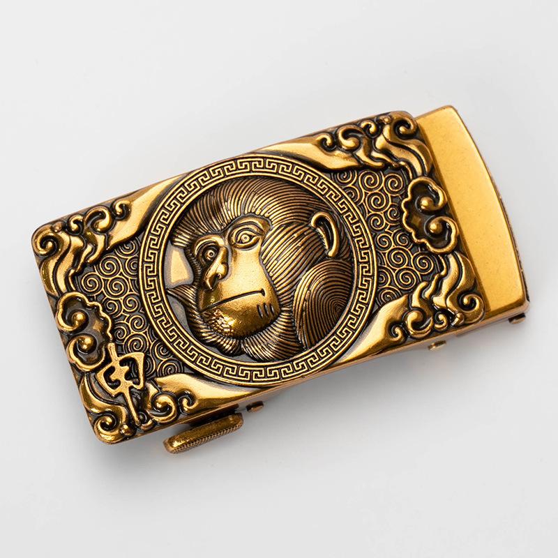 Zodiac Мужская автоматическая пряжка для ремня Персонализированная Ретро Медная 40см Автоматическая Пряжка для ремня из цинкового сплава