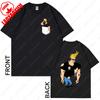 Винтажная футболка Johnny Bravo с мотоциклом 90-х, смешная, мультяшная, для мужчин, женщин, ретро, классическая, с ТВ-шоу, хипстерские, хлопковые топы, подарок