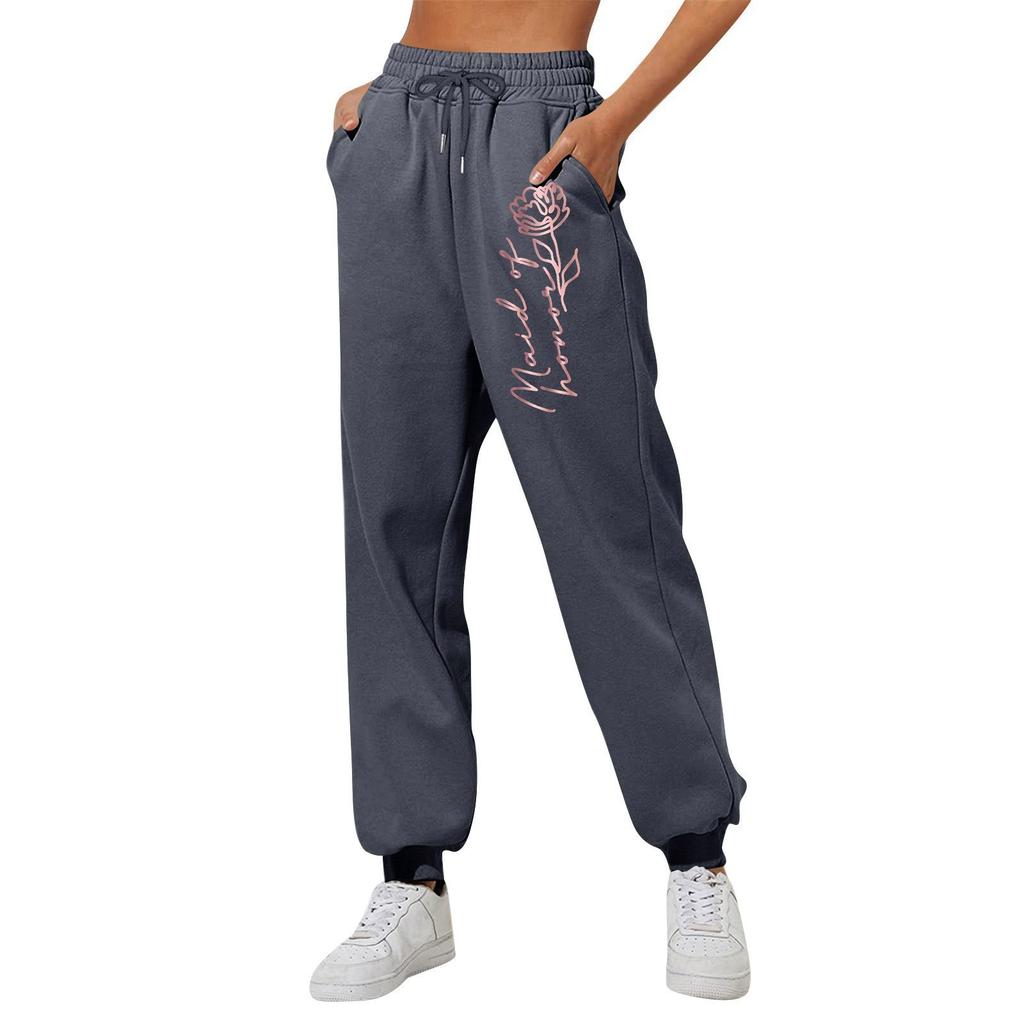 Женские повседневные модные спортивные штаны с мелким принтом повседневные брюки