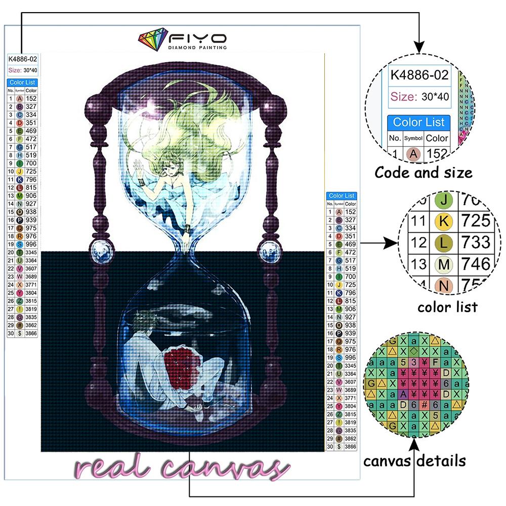 5D DIY Diamond Painting Cross Stitch Girl In Hourglass Bottle Diamond Embroidery Mosaic Wall Art Home Decoration