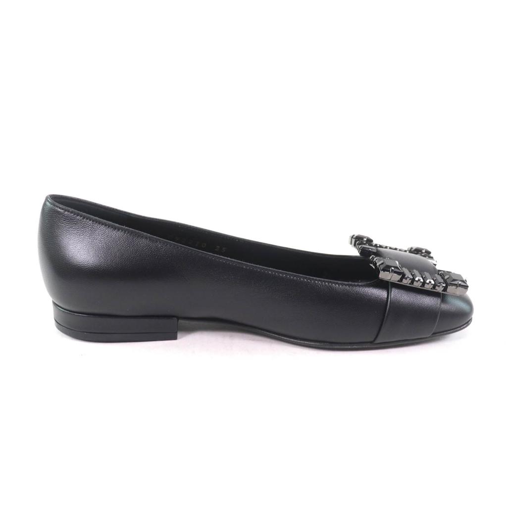 Pristine Sergio Rossi pumps SR PRINCE Jeweled square toe leather black leather Used