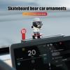 Карточка с номером телефона для парковки автомобиля Забавный медведь-скейтер Декор салона автомобиля Временная парковочная табличка Милый медведь на скейтборде Для автомобиля