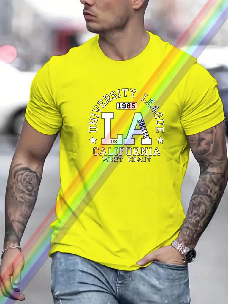 Luxury Brand LOS ANGELES Print T Shirt For Man Summer Vintage Unisex Oversized T-shirt Y2k Tops Short Sleeve Men's