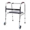 Foldable Rollator Walker with Rolling Front Wheels Removable Soft Seat Stainless Steel Frame 6